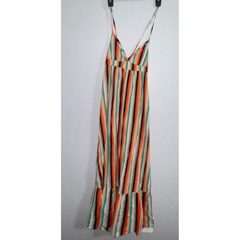 H&M Sz 6 Multi-Colored Maxi Babydoll Striped Dress Boho Fairy Hippie Festival